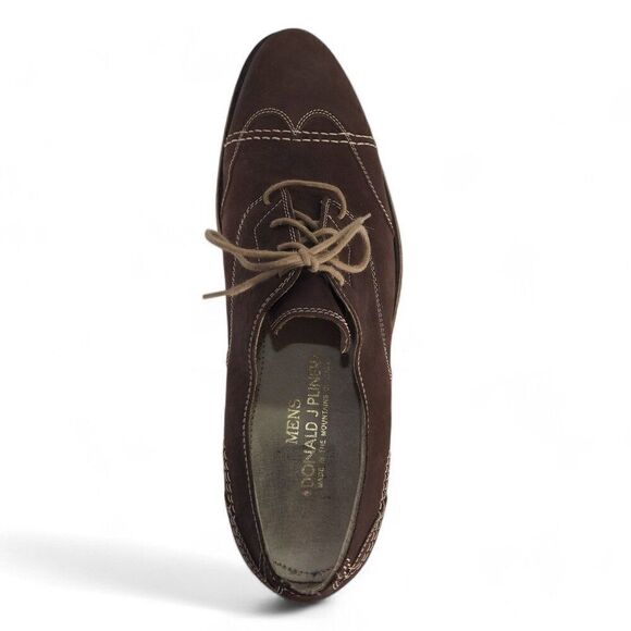 Donald J. Pliner Codi Wingtip Cap Toe Nubuck Oxfords Brown Men's 10.5M - Picture 9 of 11